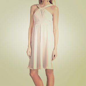 David’s Bridal short chiffon yellow dress